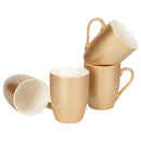 Vegas Gold-Tone Metallic Finish 10 Oz. New Bone China Coffee Cup Mug Set of 4