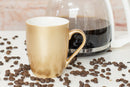 Vegas Gold-Tone Metallic Finish 10 Oz. New Bone China Coffee Cup Mug Set of 4