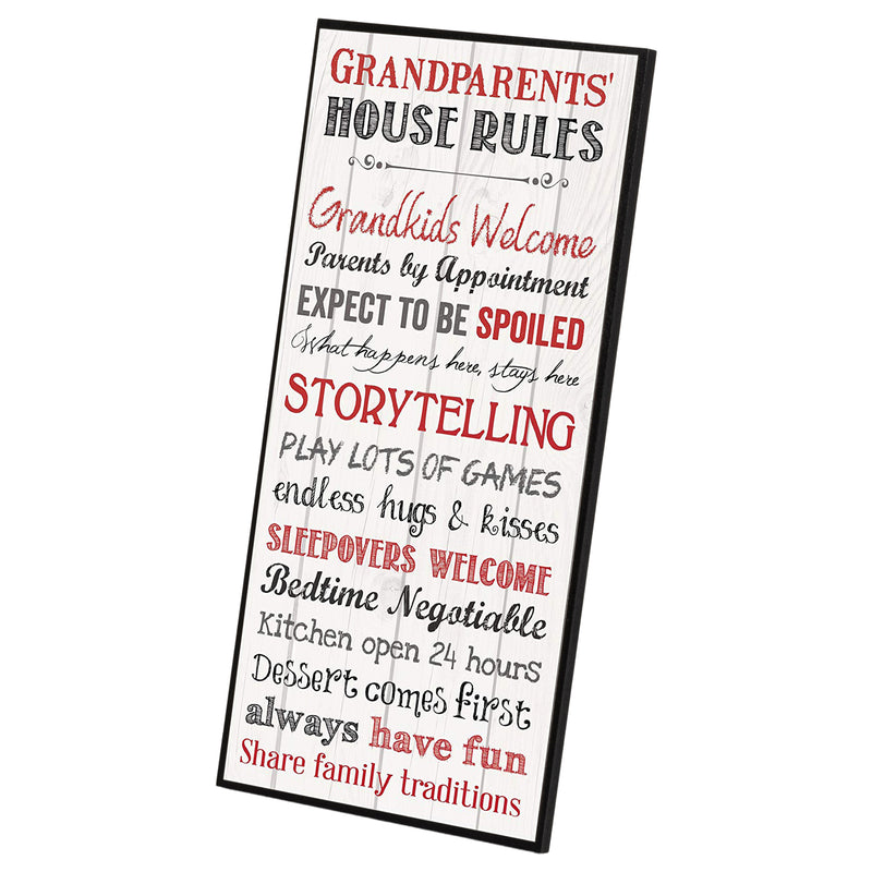 P. Graham Dunn Grandparents House Rules 12 x 6 Mounted Print Decorative Wall Art Sign Plaque