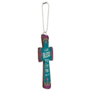 P. Graham Dunn The Lord Bless You Heart Multicolor Cross Wood Car Charm
