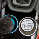 Choose Happy Laurel White 2.75 x 2.75 Absorbent Ceramic Car Coasters Pack of 2