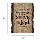P. Graham Dunn As for Me & My House Joshua 24:15 Floral 4 x 6 Wood Bark Edge Design Sign