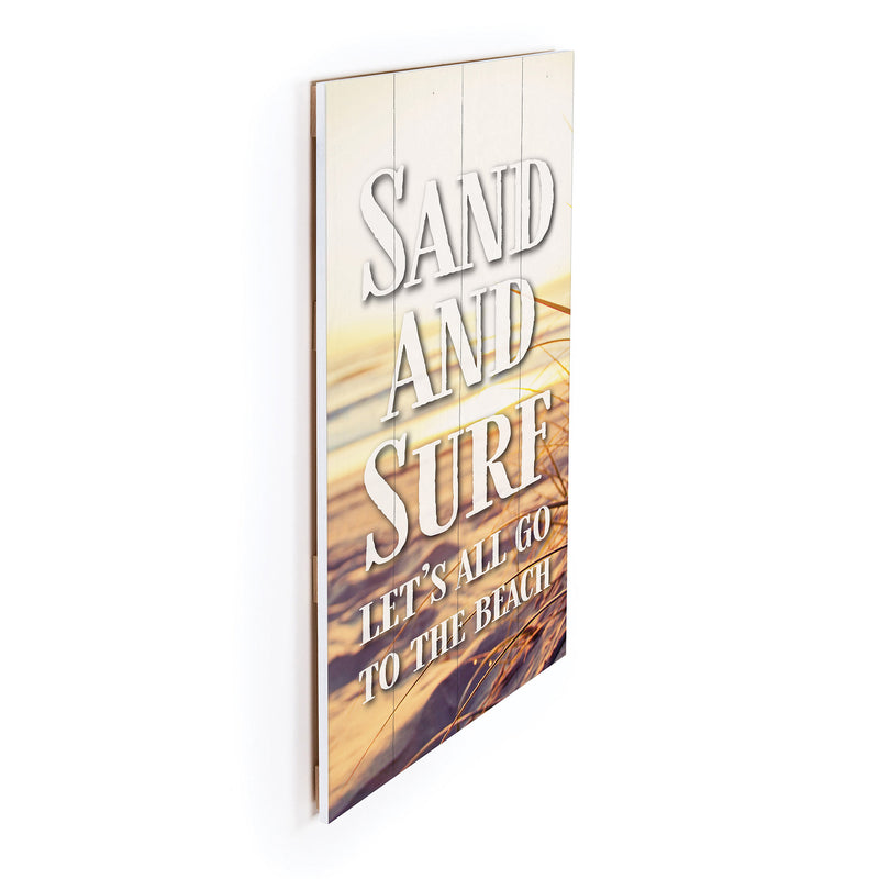 P. Graham Dunn Sand and Surf Yellow 24 x 14 Pine Wood Pallet Décor Sign