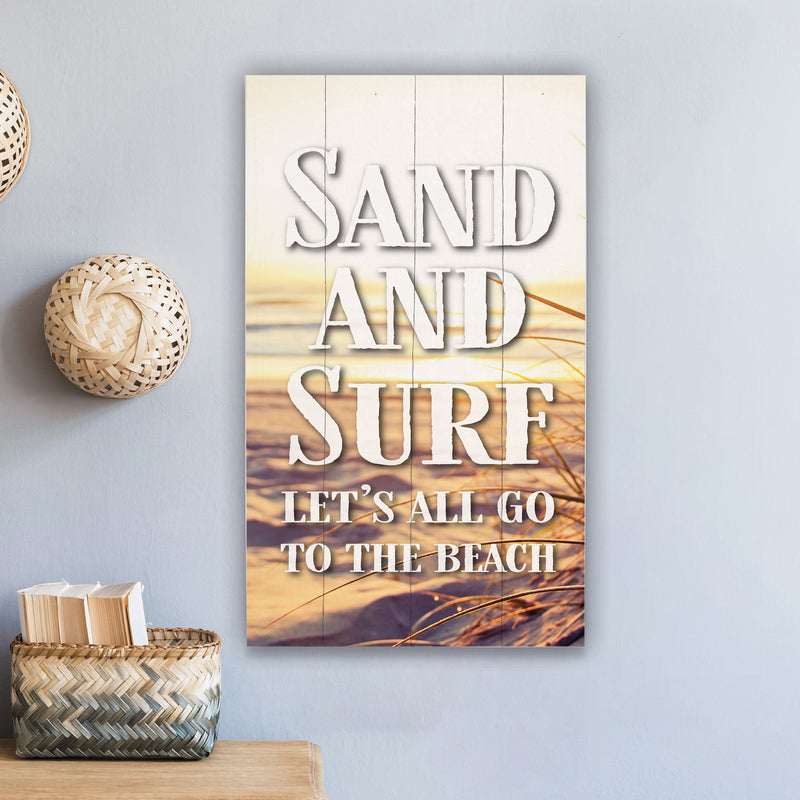 P. Graham Dunn Sand and Surf Yellow 24 x 14 Pine Wood Pallet Décor Sign