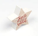 P. Graham Dunn Joy to The World Rosy Red 3.4 x 3.25 Pine Wood Christmas Small Shape Sign
