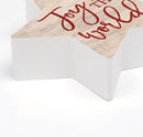 P. Graham Dunn Joy to The World Rosy Red 3.4 x 3.25 Pine Wood Christmas Small Shape Sign