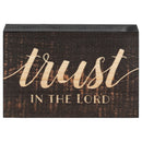P. Graham Dunn Trust in The Lord Script Design Grey 5 x 3.5 Inch Solid Pine Wood Barnhouse Block Sign
