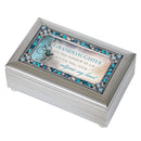 Granddaughter Jeweled Silver Finish Jewelry Music Box - Plays Tune You Are My Sunshine