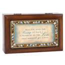 May You Find The Courage Jeweled Woodgrain Jewelry Music Box Plays Tune Wind Beneath My Wings