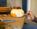 Classic White 6 inch Resin Harvest Decorative Pumpkin
