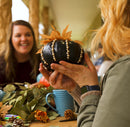 Midnight Black 6 inch Resin Harvest Decorative Pumpkin