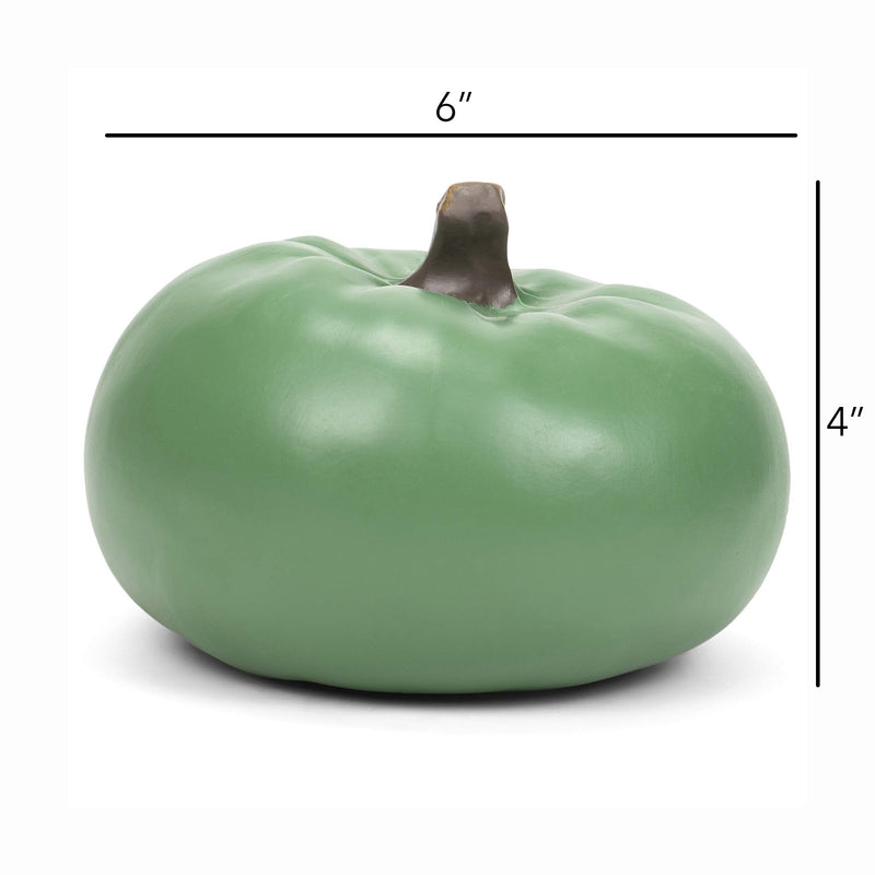 Sage Green 6 inch Resin Harvest Decorative Pumpkin