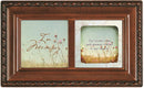 In Memory Our Loved Ones Live On Woodgrain Rope Trim Jewelry Music Box Plays Amazing Grace