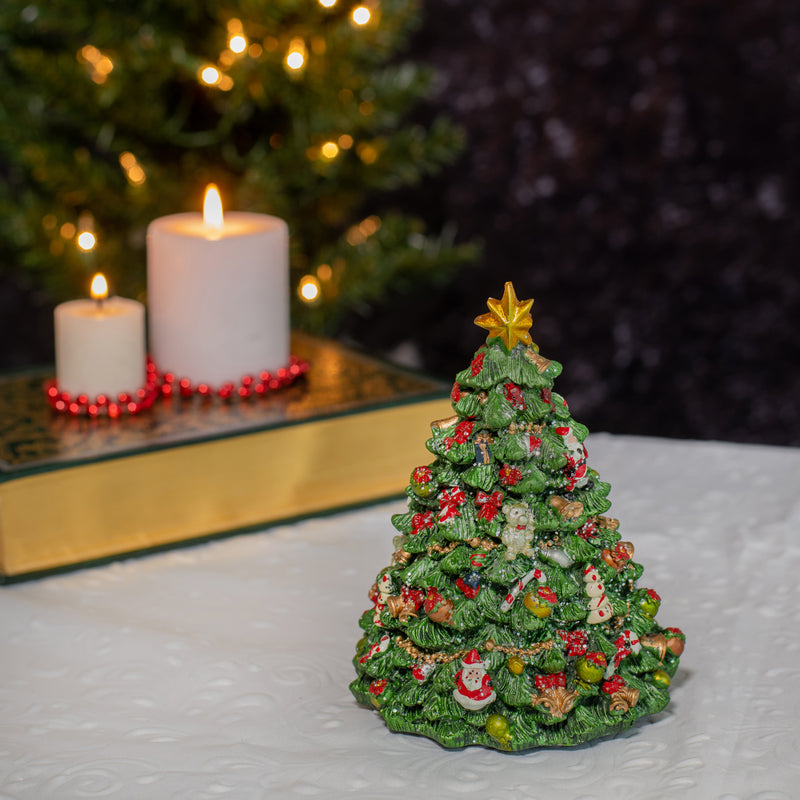 Christmas Tree Musical Box - Plays Tune We Wish You A Merry Christmas