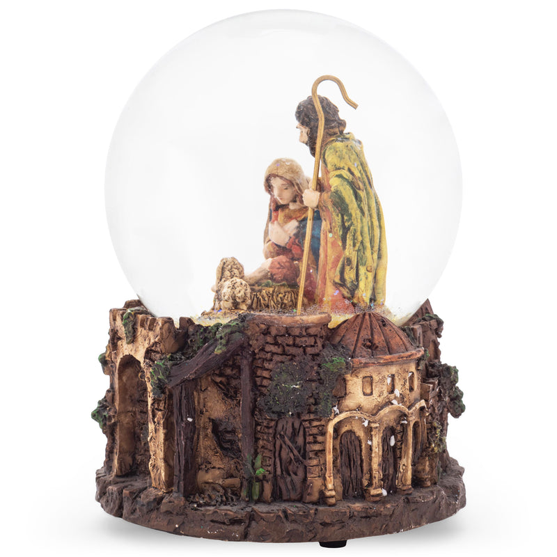Elanze Designs Nativity Town 100 MM Christmas Snow Globe Plays Silent Night