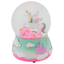 Unicorn Rainbows on Teal Musical Figurine 100MM Water Globe Plays Tune The Unicorn