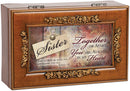 Home décor keepsake and trinket box made with hidden musical mechanism inside