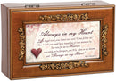 Home décor keepsake and trinket box made with hidden musical mechanism inside