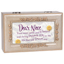 Home décor keepsake and trinket box made with hidden musical mechanism inside