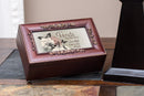 Home décor keepsake and trinket box made with hidden musical mechanism inside