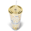 Mary Square 11"x4"x4" Youll Always Be My Best Friend Straw Tumbler, 1 Count (Pack of 1)