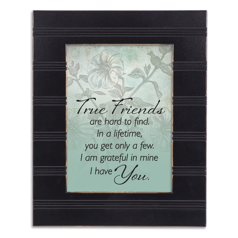 Front view of True Friends Are Hard to Find Black Beaded Board Frame Plaque
