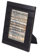 Front view of Contemporary Ten Commandments Black with Gold Trim Frame