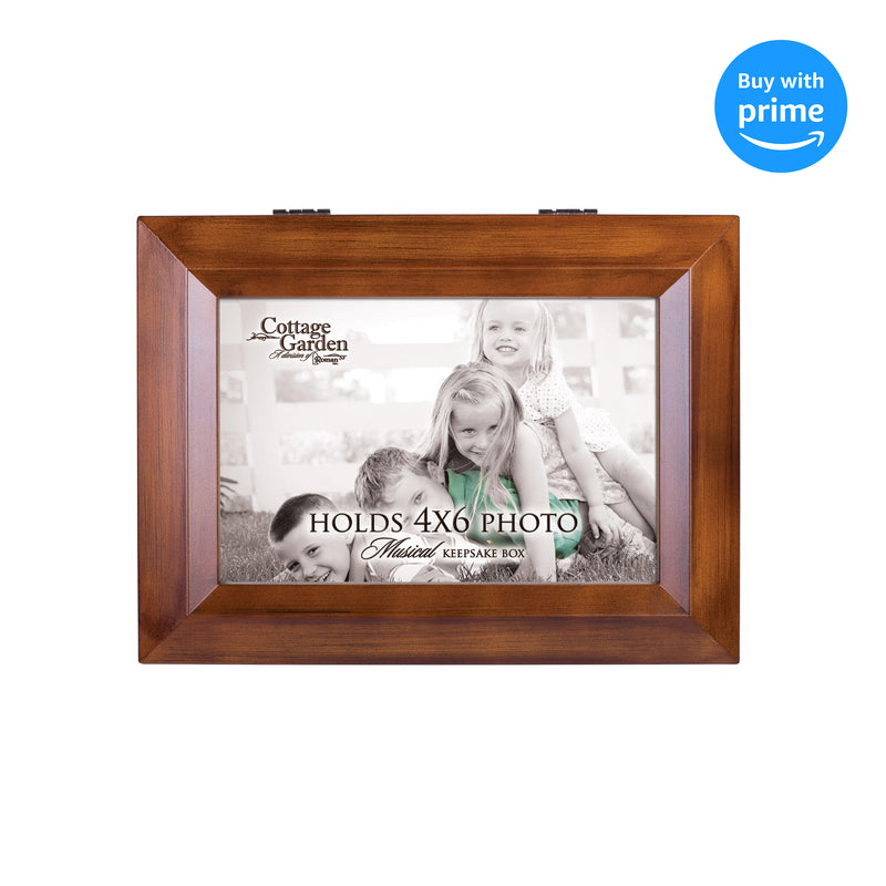 Front view of  Photo Frame Woodgrain Music Box