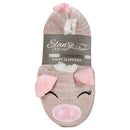 Pink Pig Womens Animal Cozy Indoor Plush Lined Non Slip Fuzzy Soft Slipper