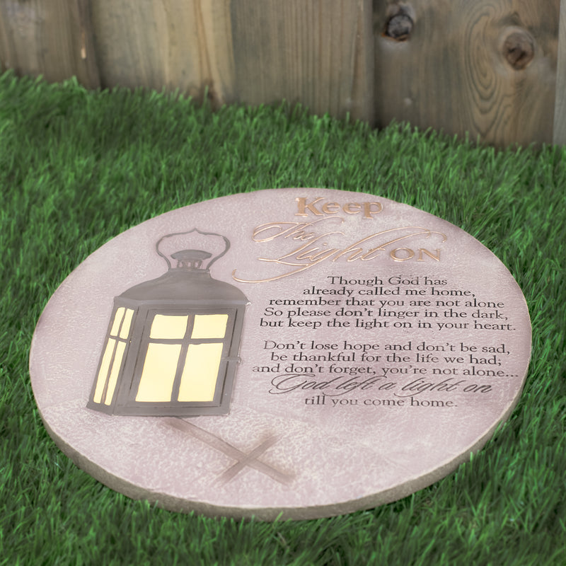 Dicksons Keep The Light On Lantern 10 x 10 Inch Resin Stone Indoor Outdoor Garden Stepping Stone