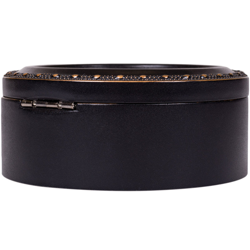 Some People Leave an Impression Black Rope Trim Petite Round Jewelry and Keepsake Box