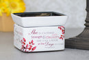 She is More Precious Than Rubies Proverbs 31 Woman Electric 2 in 1 Jar Candle and Wax and Oil Warmer