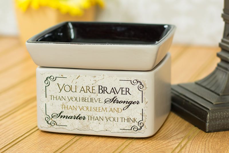 You are Braver Stronger Smarter Electric 2 in 1 Jar Candle and Wax Oil Warmer