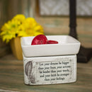 Dream Actions Faith Stronger Stoneware Electric 2 in 1 Jar Candle and Wax Tart Oil Warmer
