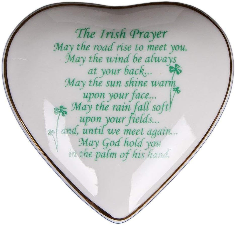 Irish Prayer Hold You Creamy White Porcelain 4 x 3.5 x 2 Decorative Keepsake Trinket Box