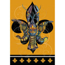 Magnolia Garden Welcome Crawfish Fleur de Lis on Black 44 x 30 Rectangular Screenprint Large House Flag