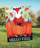 Magnolia Garden Fox Hello Fall Pumpkin Orange 18 x 13 Polyester Harvest Autumn Outdoor Flag