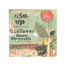 DEMDACO Rise Up Discover Your Strength Floral Aqua 6 x 6 Wood Decorative Wall Art Sign