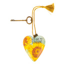 DEMDACO You Are My Sunshine Sunflower Yellow 4 x 3 Inch Heart Shaped Resin Keepsake Decoration