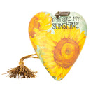 DEMDACO You Are My Sunshine Sunflower Yellow 4 x 3 Inch Heart Shaped Resin Keepsake Decoration