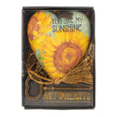 DEMDACO You Are My Sunshine Sunflower Yellow 4 x 3 Inch Heart Shaped Resin Keepsake Decoration