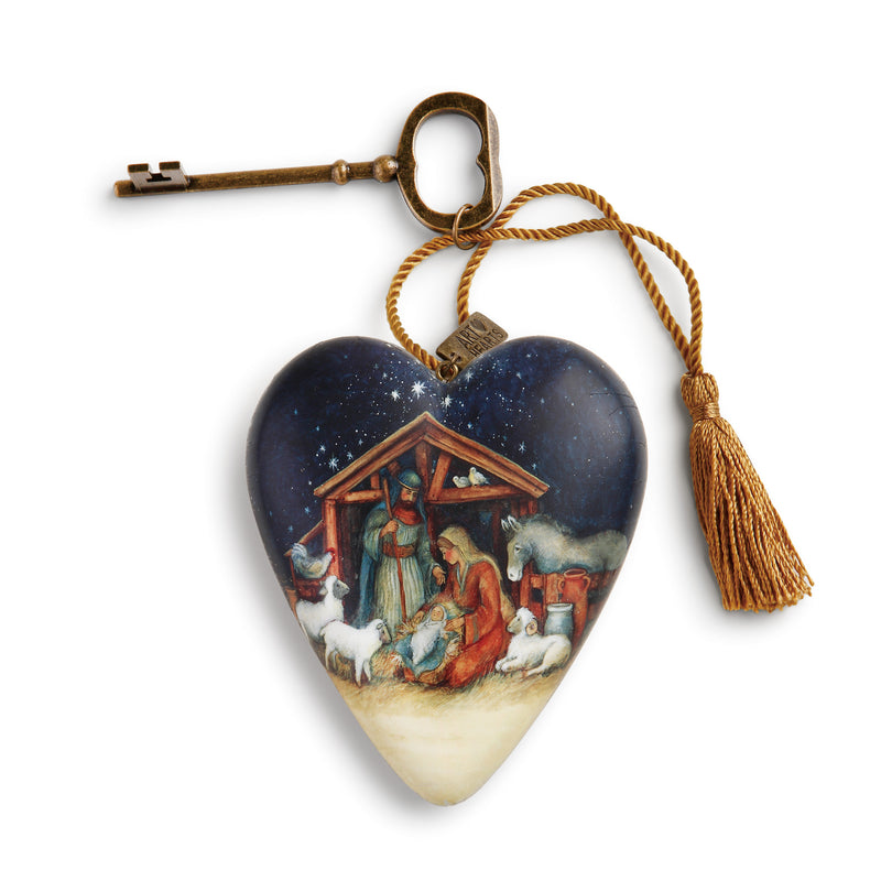 O Holy Night Nativity Art Heart