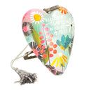 DEMDACO Friendship Loving Summer Floral 4 Inch Heart Shaped Resin Keepsake Decoration