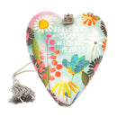DEMDACO Friendship Loving Summer Floral 4 Inch Heart Shaped Resin Keepsake Decoration
