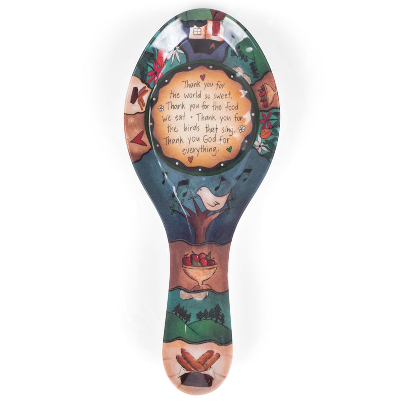 Table Prayer Thank God For Everything Multicolored 10 x 4 Melamine Spoon Rest