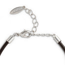 Heart Giving Metallic 7 inch Zinc Alloy Metal and Leather Bracelet