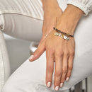 Heart Giving Metallic 7 inch Zinc Alloy Metal and Leather Bracelet