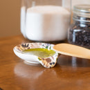 Demdaco Seasoned With Love Green Leaf 5 x 4 Glossy Ceramic Stoneware Spoon Rest