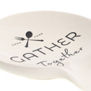 DEMDACO Gather Together Good Food 4.5 x 4 Glossy White Ceramic Stoneware Kitchen Spoon Rest