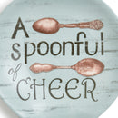 DEMDACO A Spoon Full Of Cheer 4.5 x 4 Glossy Old Fashioned Blue Ceramic Stoneware Kitchen Spoon Rest